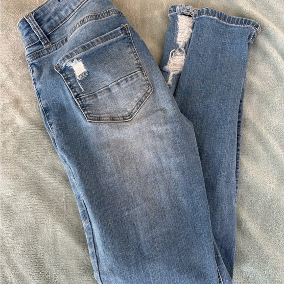 Distressed Blue Women's Jeans - Picture 3 of 3